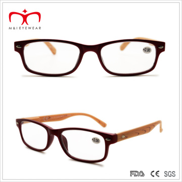 Ladies Plastic Reading Glasses with Wooden-Like Temple (WRP503131)